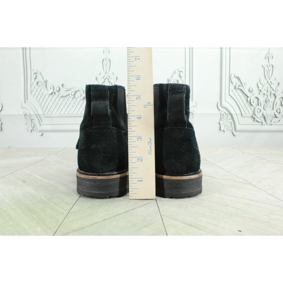 LL Bean Black Suede Slip On Buckled Chelsea Ankle Booties Size 9.5 M - Picture 6 of 8
